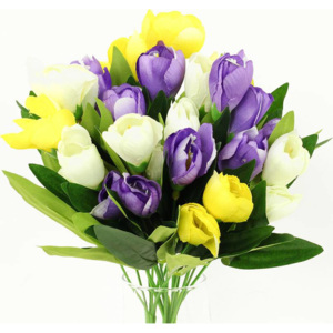 Květina umělá - krokus puget, mix barev (žlutá,bílá,fialová) UK-085 Art