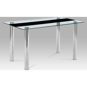 Jídelní stůl 140x80 cm, sklo / chrom AT-1045 BK Art