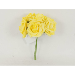 Růžičky pěnové, puget 6ks, barva žlutá PRZ755577 Art
