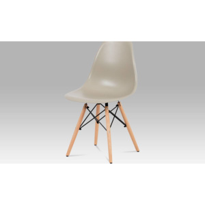 Jídelní židle, plast latté / masiv buk / kov černý CT-758 LAT Art