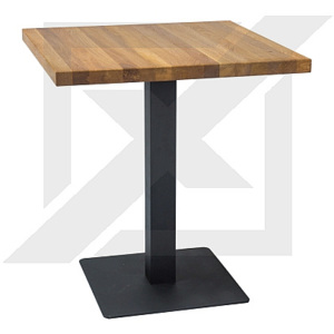 Čtvercový stůl NATURAL, 76x70x70, dub/černá
