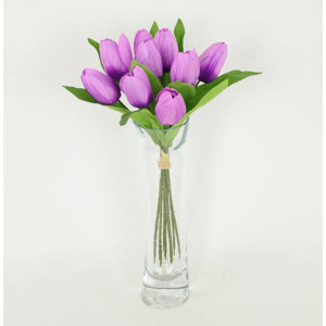 Puget tulipánů, 9 hlaviček, umělá květina, barva fialová NL0037PUR Art