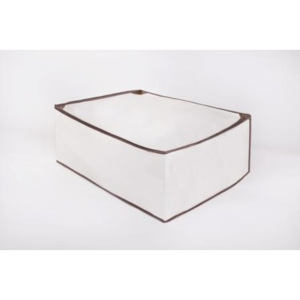 Bílý úložný box z přírodního plátna na peřinu Compactor Tina, 60 x 40 cm