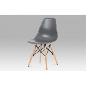 Jídelní židle, plast šedý / masiv buk / kov černý CT-758 GREY Autronic