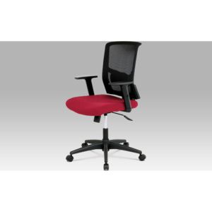 Kancelářská židle, látka vínová + černá, houpací mechnismus KA-B1012 BOR Art