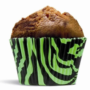 Papírový košíček na muffiny tygrovaný černo zelený - House of Marie