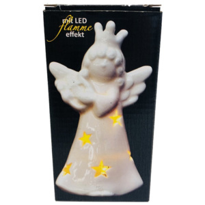 F.D.L. Vánoční dekorace LED FDL flame effect Angel porcelán 12150
