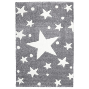 Elisdesign Dětský koberec - Big Stars barva: šedá, Velikost: 160 x 230