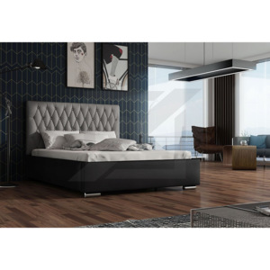 Čalouněná postel REBECA, Siena04 s knoflíkem/Dolaro08, 140x200