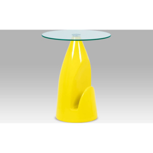 Odkládací stolek, čiré sklo / vysoký lesk žlutý AF-2063 YEL Art