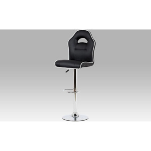 Barová židle černá koženka / chrom AUB-606 BK Art