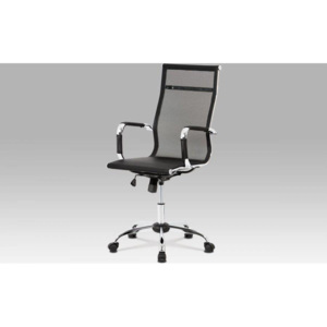 Kancelářská židle, černá MESH síťovina, houpací mech, kříž chrom KA-V303 BK Art