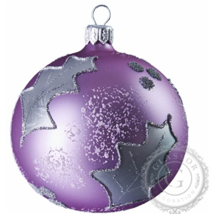 Vánoční koule fialová lístky