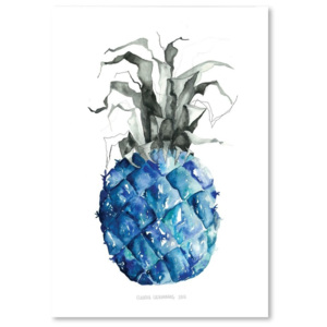 Plakát Americanflat Pineapple Blue by Claudia Libenberg, 30 x 42 cm