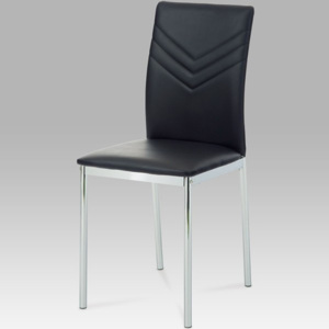 Jídelní židle AC-1280 BK koženka černá, chrom