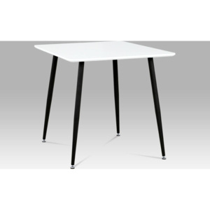 Jídelní stůl 80x80 cm, bílý mat / černý lak MDT-671 WT Art