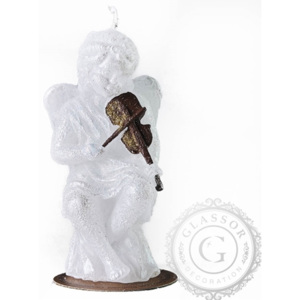 Glassor Svíčka anděl s houslemi