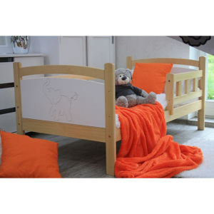Dětská postel BENY, bez úložného prostoru, borovice/bílá, 80x160cm