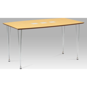 Jídelní stůl 135x80 cm, chrom / dýha natural (WD-5837-2) WD-5909 NAT Art