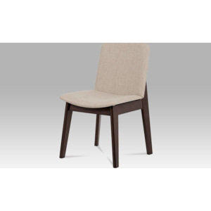 Jídelní židle, barva ořech, potah krémový BC-3915 WAL Art