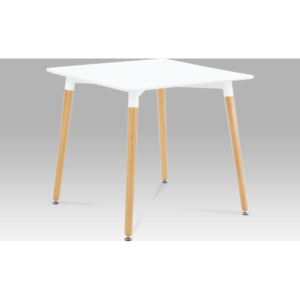 Jídelní stůl 80x80 cm, bílá / natural DT-706 WT1 Art