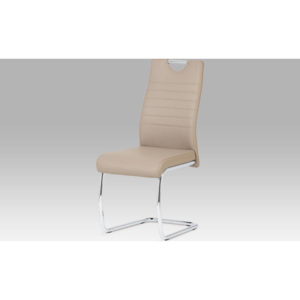 Jídelní židle koženka cappuccino / chrom DCL-418 CAP Art