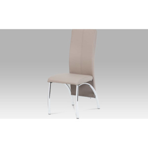 Jídelní židle, koženka lanýž / chrom AC-1060 LAN Art