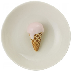 Mini keramický talířek na šperky se zmrzlinou
