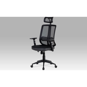 Kancelářská židle, houpací mech., černá MESH, plast. kříž KA-Y177 BK Art