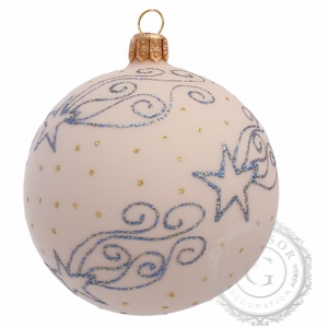 Skleněná vánoční koule krémová