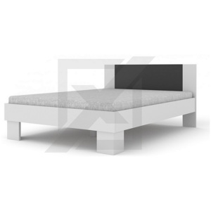 Manželská postel TESSA, 140x200, Bílá/antracyt
