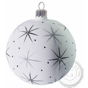 Vánoční koule bílá hvězdy