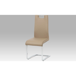 Jídelní židle koženka cappuccino / chrom DCH-563 CAP Art