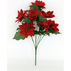 Umělá květina - puget vánočních růží, poinsécek červených (7hlav) UK-0030 Art