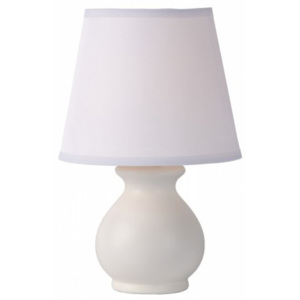LUCIDE MIA Table Lamp Ceramic E14 L17 W17 H27cm White, stolní lampa