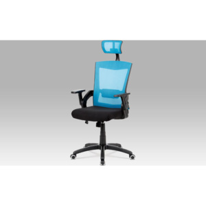 Kancelářská židle modrá s podhlavníkem KA-G216 BLUE Art