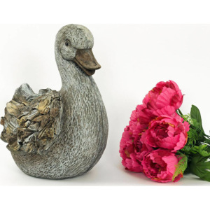 Kachna, MgO keramika s otvorem na květinu, design dřeva, zahradní dekorace KEM7363 Art