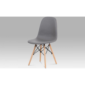 Jídelní židle, šedá ekokůže, masiv buk, kov černý CT-395 GREY Art