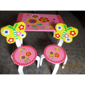Dětský stoleček a 2 židličky Motýl a Kytka