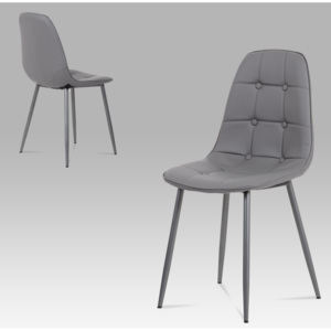 Artium Jídelní židle, šedá ekokůže, kov antracit - CT-393 GREY