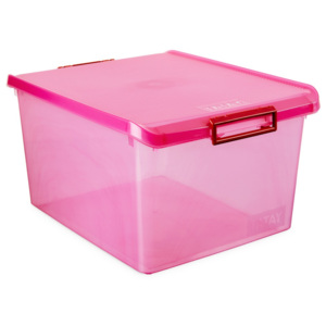 Fuchsiový úložný box s víkem Ta-Tay Storage Box, 35 l