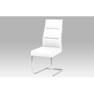 Jídelní židle WE-5033 WT1 koženka bílá, chrom