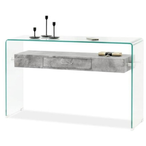 Konzolový stolek PALEO sklo,beton
