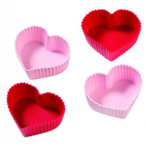 Silikonové formy na muffiny ve tvaru srdce - Birkmann
