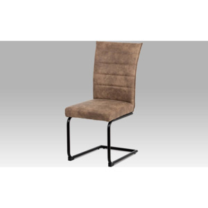 Jídelní židle koženka hnědá / černý lak DCH-170 BR Art