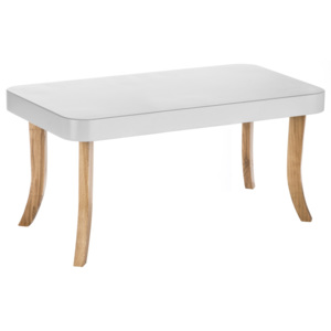 Dětský stolek hranatý velký Barva desky: Bílá, Barva nohou: Přírodní - dub