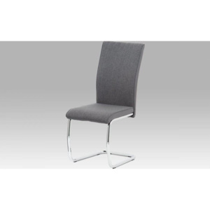 Jídelní židle, šedá látka-ekokůže, chrom DCL-455 GREY2 Art