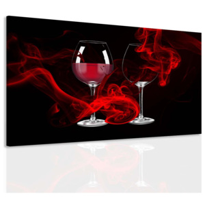 Obraz vášeň ve skleničce vína (90x60 cm) - InSmile ®