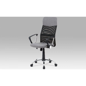 Kancelářská židle, šedá látka, černá MESH, houpací mech, kříž kovový KA-V204 GREY Art