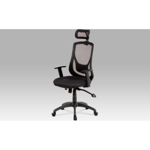 Kancelářská židle, synchronní mech., černá MESH, plast. kříž KA-A186 BK Art